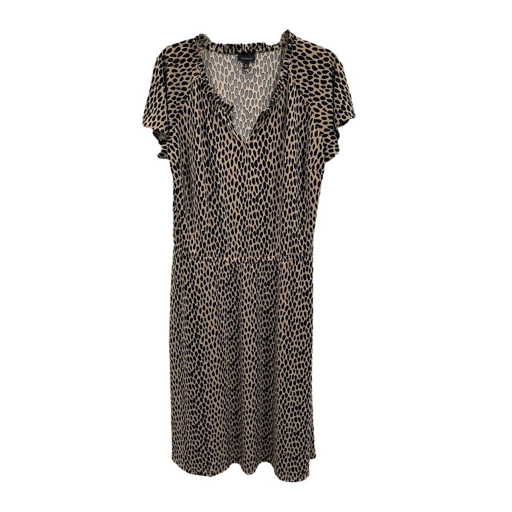 Talbots Women's‎ Dress Sz XL Leopard Short Sleeve SI54